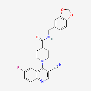 molecular formula C24H21FN4O3 B3404122 1-[(5-bromo-1-propionyl-2,3-dihydro-1H-indol-6-yl)sulfonyl]piperidine-3-carboxylic acid CAS No. 1207012-59-6