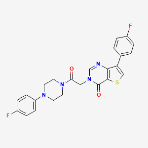 molecular formula C24H20F2N4O2S B3404155 7-(4-fluorophenyl)-3-{2-[4-(4-fluorophenyl)piperazin-1-yl]-2-oxoethyl}thieno[3,2-d]pyrimidin-4(3H)-one CAS No. 1207023-17-3