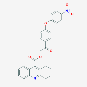 molecular formula C28H22N2O6 B340416 2-(4-{4-Nitrophenoxy}phenyl)-2-oxoethyl 1,2,3,4-tetrahydro-9-acridinecarboxylate 