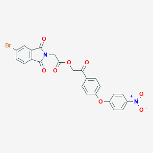 molecular formula C24H15BrN2O8 B340417 2-(4-{4-nitrophenoxy}phenyl)-2-oxoethyl (5-bromo-1,3-dioxo-1,3-dihydro-2H-isoindol-2-yl)acetate 