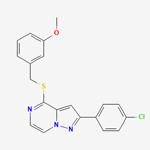 2-(4-Chlorophenyl)-4-[(3-methoxybenzyl)thio]pyrazolo[1,5-a]pyrazine