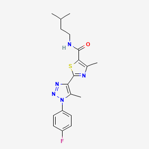 molecular formula C19H22FN5OS B3404198 2-(1-(4-fluorophenyl)-5-methyl-1H-1,2,3-triazol-4-yl)-N-isopentyl-4-methylthiazole-5-carboxamide CAS No. 1207035-96-8
