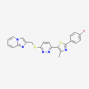 2-(4-Fluorophenyl)-5-(6-((imidazo[1,2-a]pyridin-2-ylmethyl)thio)pyridazin-3-yl)-4-methylthiazole