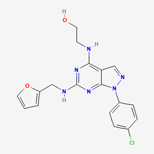 molecular formula C18H17ClN6O2 B3404237 2-((1-(4-chlorophenyl)-6-((furan-2-ylmethyl)amino)-1H-pyrazolo[3,4-d]pyrimidin-4-yl)amino)ethanol CAS No. 1207045-85-9