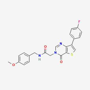 molecular formula C22H18FN3O3S B3404242 2-[7-(4-fluorophenyl)-4-oxothieno[3,2-d]pyrimidin-3(4H)-yl]-N-(4-methoxybenzyl)acetamide CAS No. 1207047-83-3
