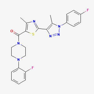 (2-(1-(4-fluorophenyl)-5-methyl-1H-1,2,3-triazol-4-yl)-4-methylthiazol-5-yl)(4-(2-fluorophenyl)piperazin-1-yl)methanone