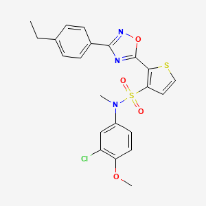 molecular formula C22H20ClN3O4S2 B3404249 N-(3-chloro-4-methoxyphenyl)-2-[3-(4-ethylphenyl)-1,2,4-oxadiazol-5-yl]-N-methylthiophene-3-sulfonamide CAS No. 1207049-56-6