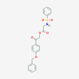 molecular formula C23H21NO6S B340425 2-[4-(Benzyloxy)phenyl]-2-oxoethyl [(phenylsulfonyl)amino]acetate 