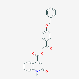 molecular formula C25H19NO5 B340426 2-[4-(Benzyloxy)phenyl]-2-oxoethyl 2-hydroxyquinoline-4-carboxylate 