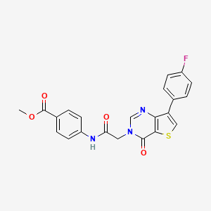 molecular formula C22H16FN3O4S B3404260 methyl 4-({[7-(4-fluorophenyl)-4-oxothieno[3,2-d]pyrimidin-3(4H)-yl]acetyl}amino)benzoate CAS No. 1207050-72-3