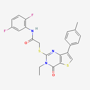 molecular formula C23H19F2N3O2S2 B3404275 N-(2,5-difluorophenyl)-2-{[3-ethyl-7-(4-methylphenyl)-4-oxo-3,4-dihydrothieno[3,2-d]pyrimidin-2-yl]thio}acetamide CAS No. 1207058-51-2