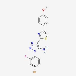 molecular formula C18H13BrFN5OS B3404279 1-(4-bromo-2-fluorophenyl)-4-[4-(4-methoxyphenyl)-1,3-thiazol-2-yl]-1H-1,2,3-triazol-5-amine CAS No. 1207059-57-1