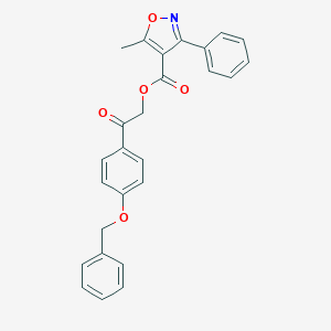 molecular formula C26H21NO5 B340428 2-[4-(Benzyloxy)phenyl]-2-oxoethyl 5-methyl-3-phenyl-4-isoxazolecarboxylate 