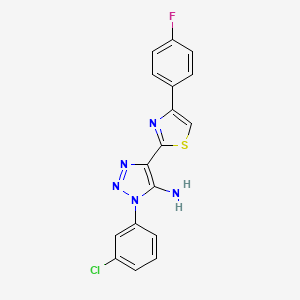 molecular formula C17H11ClFN5S B3404286 1-(3-chlorophenyl)-4-[4-(4-fluorophenyl)-1,3-thiazol-2-yl]-1H-1,2,3-triazol-5-amine CAS No. 1207059-99-1