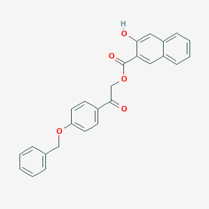 molecular formula C26H20O5 B340429 2-[4-(Benzyloxy)phenyl]-2-oxoethyl 3-hydroxy-2-naphthoate 