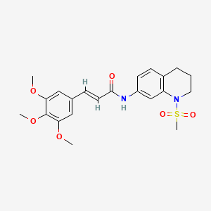 molecular formula C22H26N2O6S B3404292 (E)-N-(1-(methylsulfonyl)-1,2,3,4-tetrahydroquinolin-7-yl)-3-(3,4,5-trimethoxyphenyl)acrylamide CAS No. 1207061-33-3