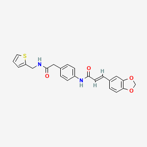 molecular formula C23H20N2O4S B3404299 (2E)-3-(2H-1,3-benzodioxol-5-yl)-N-[4-({[(thiophen-2-yl)methyl]carbamoyl}methyl)phenyl]prop-2-enamide CAS No. 1207061-96-8