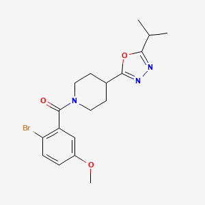 (2-Bromo-5-methoxyphenyl)(4-(5-isopropyl-1,3,4-oxadiazol-2-yl)piperidin-1-yl)methanone