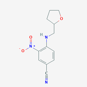 molecular formula C12H13N3O3 B340431 3-Nitro-4-[(tetrahydro-2-furanylmethyl)amino]benzonitrile 