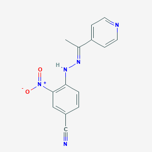 molecular formula C14H11N5O2 B340432 3-Nitro-4-{2-[1-(4-pyridinyl)ethylidene]hydrazino}benzonitrile 