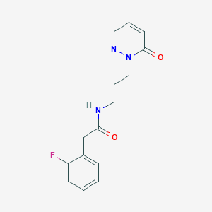 molecular formula C15H16FN3O2 B3404321 2-(2-fluorophenyl)-N-(3-(6-oxopyridazin-1(6H)-yl)propyl)acetamide CAS No. 1209623-61-9