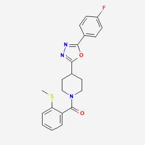 molecular formula C21H20FN3O2S B3404355 (4-(5-(4-Fluorophenyl)-1,3,4-oxadiazol-2-yl)piperidin-1-yl)(2-(methylthio)phenyl)methanone CAS No. 1210868-45-3