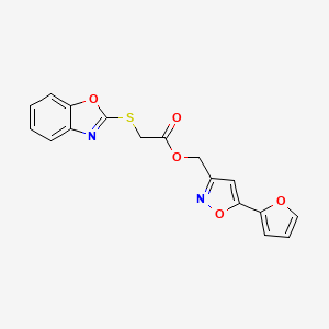 molecular formula C17H12N2O5S B3404363 (5-(Furan-2-yl)isoxazol-3-yl)methyl 2-(benzo[d]oxazol-2-ylthio)acetate CAS No. 1211414-69-5