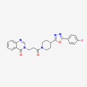 molecular formula C24H22FN5O3 B3404368 3-(3-(4-(5-(4-fluorophenyl)-1,3,4-oxadiazol-2-yl)piperidin-1-yl)-3-oxopropyl)quinazolin-4(3H)-one CAS No. 1211628-68-0