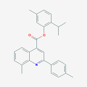 molecular formula C28H27NO2 B340441 2-Isopropyl-5-methylphenyl 8-methyl-2-(4-methylphenyl)-4-quinolinecarboxylate 