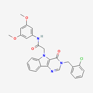 molecular formula C27H23ClN4O4 B3404411 2-(3-(2-chlorobenzyl)-4-oxo-3H-pyrimido[5,4-b]indol-5(4H)-yl)-N-(3,5-dimethoxyphenyl)acetamide CAS No. 1215462-44-4