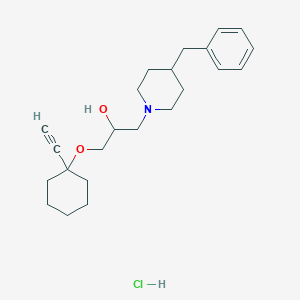 molecular formula C23H34ClNO2 B3404415 1-(4-Benzylpiperidin-1-YL)-3-[(1-ethynylcyclohexyl)oxy]propan-2-OL hydrochloride CAS No. 1215516-01-0