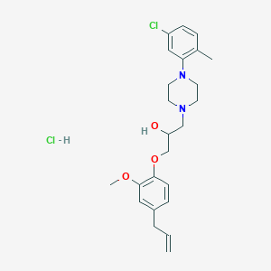molecular formula C24H32Cl2N2O3 B3404422 1-(4-Allyl-2-methoxyphenoxy)-3-(4-(5-chloro-2-methylphenyl)piperazin-1-yl)propan-2-ol hydrochloride CAS No. 1215536-78-9