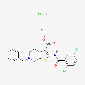 molecular formula C24H23Cl3N2O3S B3404451 Ethyl 6-benzyl-2-(2,5-dichlorobenzamido)-4,5,6,7-tetrahydrothieno[2,3-c]pyridine-3-carboxylate hydrochloride CAS No. 1216518-63-6