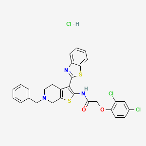 N-(3-(benzo[d]thiazol-2-yl)-6-benzyl-4,5,6,7-tetrahydrothieno[2,3-c]pyridin-2-yl)-2-(2,4-dichlorophenoxy)acetamide hydrochloride