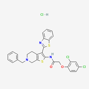 molecular formula C29H24Cl3N3O2S2 B3404461 N-(3-(benzo[d]thiazol-2-yl)-6-benzyl-4,5,6,7-tetrahydrothieno[2,3-c]pyridin-2-yl)-2-(2,4-dichlorophenoxy)acetamide hydrochloride CAS No. 1216749-78-8