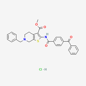 Methyl 2-(4-benzoylbenzamido)-6-benzyl-4,5,6,7-tetrahydrothieno[2,3-c]pyridine-3-carboxylate hydrochloride