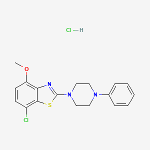 molecular formula C18H19Cl2N3OS B3404472 7-Chloro-4-methoxy-2-(4-phenylpiperazin-1-yl)benzo[d]thiazole hydrochloride CAS No. 1216911-90-8