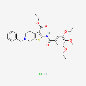 molecular formula C30H37ClN2O6S B3404503 Ethyl 6-benzyl-2-(3,4,5-triethoxybenzamido)-4,5,6,7-tetrahydrothieno[2,3-c]pyridine-3-carboxylate hydrochloride CAS No. 1219166-92-3