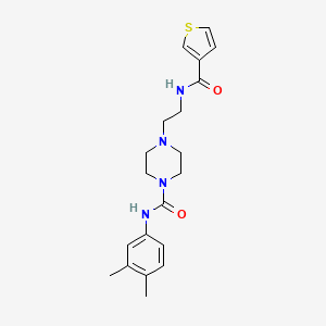molecular formula C20H26N4O2S B3404511 N-(3,4-dimethylphenyl)-4-(2-(thiophene-3-carboxamido)ethyl)piperazine-1-carboxamide CAS No. 1219913-52-6