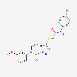 molecular formula C20H16BrN5O3S B3404526 N-(4-bromophenyl)-2-{[7-(3-methoxyphenyl)-8-oxo-7,8-dihydro[1,2,4]triazolo[4,3-a]pyrazin-3-yl]thio}acetamide CAS No. 1224003-84-2
