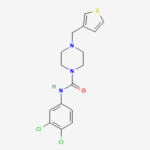 molecular formula C16H17Cl2N3OS B3404578 N-(3,4-dichlorophenyl)-4-(thiophen-3-ylmethyl)piperazine-1-carboxamide CAS No. 1226444-53-6