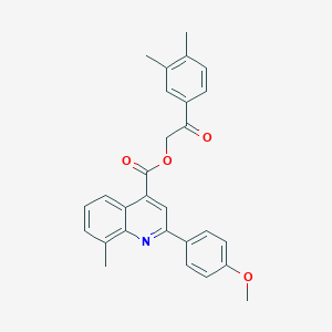 molecular formula C28H25NO4 B340458 2-(3,4-Dimethylphenyl)-2-oxoethyl 2-(4-methoxyphenyl)-8-methyl-4-quinolinecarboxylate 