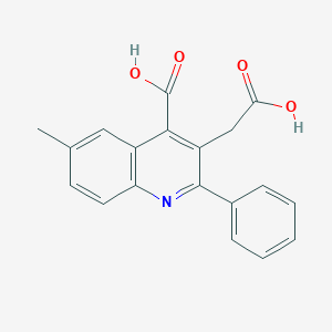 3-(Carboxymethyl)-6-methyl-2-phenylquinoline-4-carboxylic acid