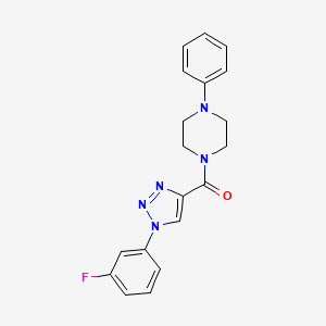 molecular formula C19H18FN5O B3404623 (1-(3-fluorophenyl)-1H-1,2,3-triazol-4-yl)(4-phenylpiperazin-1-yl)methanone CAS No. 1226458-78-1