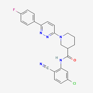 molecular formula C23H19ClFN5O B3404628 N-(5-chloro-2-cyanophenyl)-1-[6-(4-fluorophenyl)pyridazin-3-yl]piperidine-3-carboxamide CAS No. 1226459-59-1
