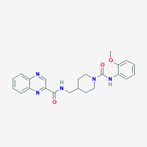 molecular formula C23H25N5O3 B3404651 N-((1-((2-methoxyphenyl)carbamoyl)piperidin-4-yl)methyl)quinoxaline-2-carboxamide CAS No. 1235080-69-9