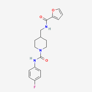 molecular formula C18H20FN3O3 B3404653 N-(4-fluorophenyl)-4-((furan-2-carboxamido)methyl)piperidine-1-carboxamide CAS No. 1235090-00-2