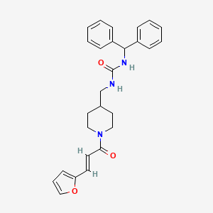 molecular formula C27H29N3O3 B3404668 (E)-1-benzhydryl-3-((1-(3-(furan-2-yl)acryloyl)piperidin-4-yl)methyl)urea CAS No. 1235684-63-5