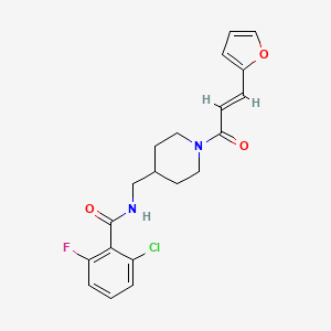 molecular formula C20H20ClFN2O3 B3404675 (E)-2-chloro-6-fluoro-N-((1-(3-(furan-2-yl)acryloyl)piperidin-4-yl)methyl)benzamide CAS No. 1235690-57-9