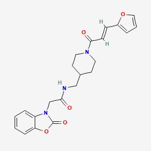 (E)-N-((1-(3-(furan-2-yl)acryloyl)piperidin-4-yl)methyl)-2-(2-oxobenzo[d]oxazol-3(2H)-yl)acetamide